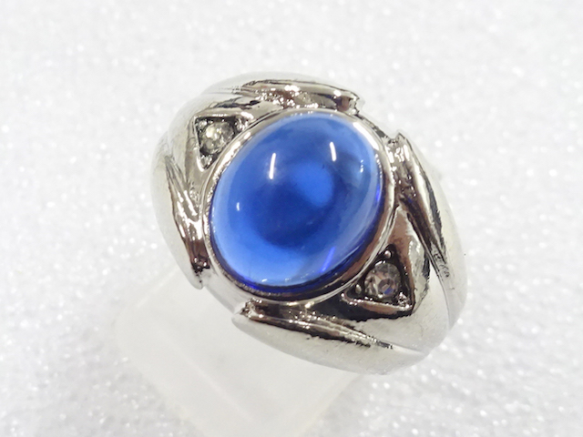 JAPANESE KIMONO / ANTIQUE COLORED STONE RING (SIZE 18)